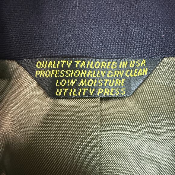 Palm Beach Navy Gold Button Wool Blazer Men’s Sport Coat Tailored in USA - Picture 3 of 6